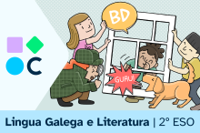 Imaxe da portada do REA 4 da materia de Lingua Galega e Literatura de 2º de ESO.