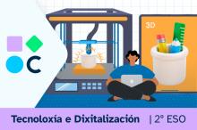 Portada del REA1 para la materia de Tecnoloxia y Digitalización de 2º de ESO