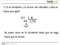 miniatura división con decimais