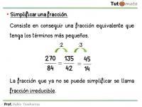 simplificación de fracción