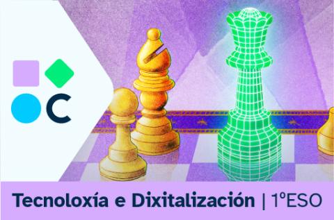 Imaxe da portada do REA1 de Tecnoloxía e dixitalización de 1º de ESO