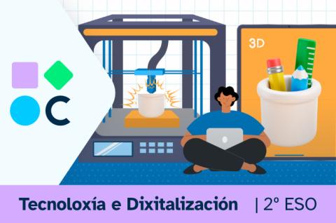 Portada del REA1 para la materia de Tecnoloxia y Digitalización de 2º de ESO