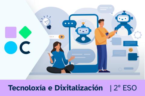 Portada del REA5 para la materia de Tecnoloxía e Dixitalización de 2º de ESO