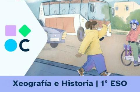 Portada do REA3 para a materia de Xeografía e Historia de 1º de ESO