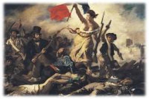 Cadro Liberdade guiando pobo Bandera Francia