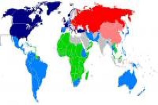 Mapa Mundo Continentes Grandes potencias