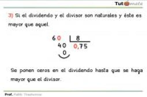 miniatura división con decimais