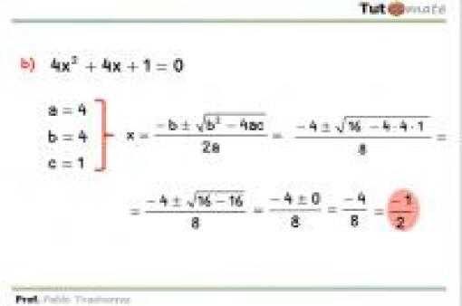 Ecuacións de segundo grao sen termo lineal