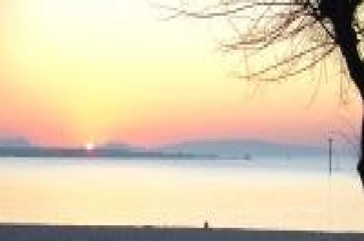 Posta de sol na praia