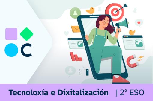 Portada del REA3 para la materia de Tecnoloxia e Dixitalización de 2º de ESO