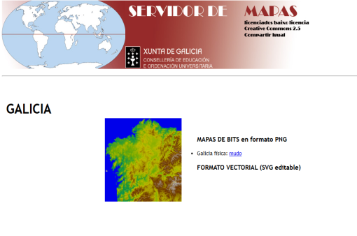 Páxina principal de mapas